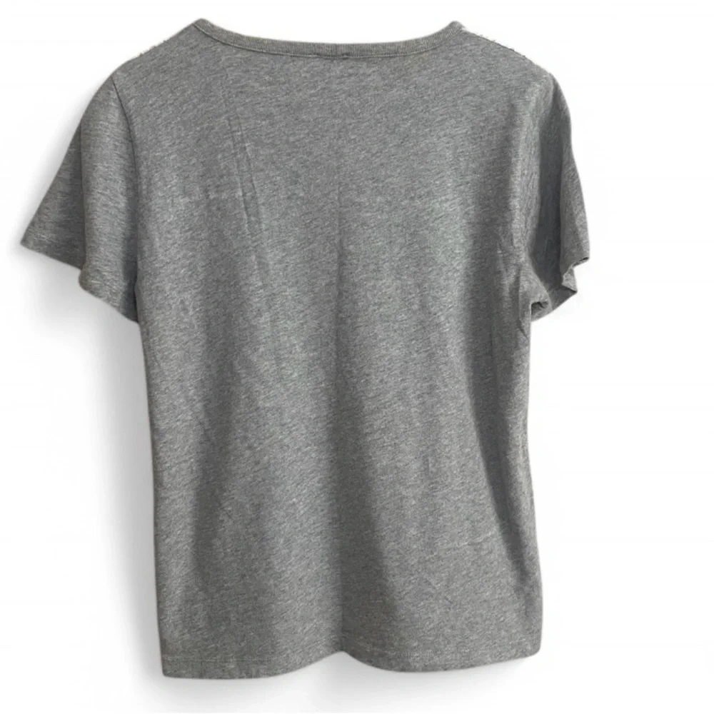J.Crew Women’s Grey Short Sleeve w/ Eyelet Detail Shirt Size Medium - Picture 4 of 4